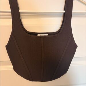 Babaton Chocolate Brown Crop Top